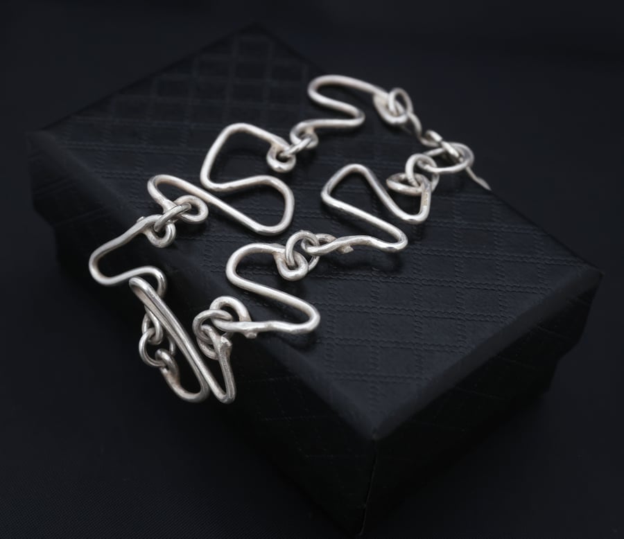 Sterling silver organic bracelet