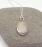 Frosted White Sea Glass & Sterling Silver Pendant - Image 3