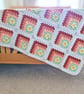Crochet Daisy Baby Blanket – Peach Granny Squares - Ready to Ship  - Image 1