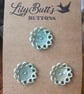 3 Vintage Pearly Green Buttons - Image 1