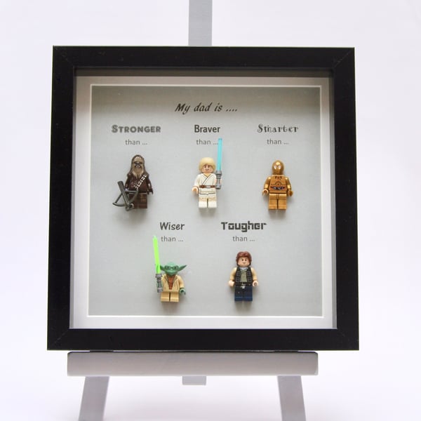 My Dad is braver, stronger, smarter, wiser, tougher than mini figure frame