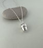 Large Solid Sterling Silver Acorn Necklace