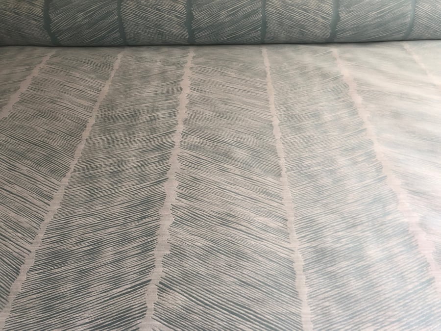 7 Metres 276" Duck Egg Blue Double Sided Chevron Curtain Fabric Geometric 54"W