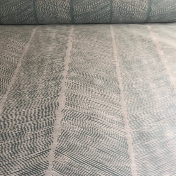 7 Metres 276" Duck Egg Blue Double Sided Chevron Curtain Fabric Geometric 54"W