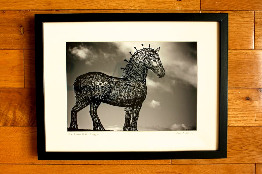 Andy Scott's HEAVY HORSE, GLASGOW, framed print