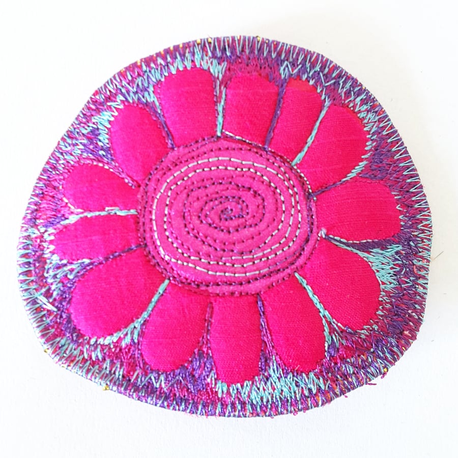 Textile Art Hair Comb 