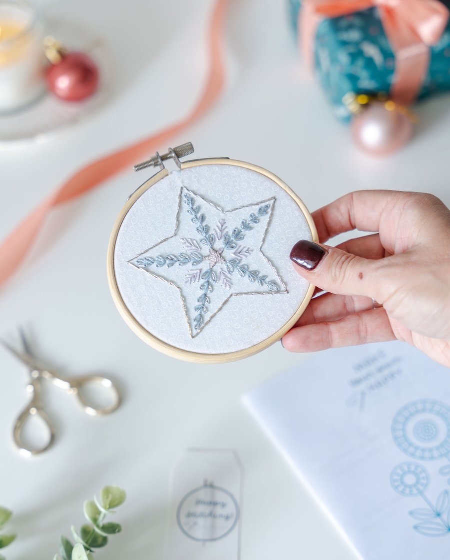 Folk Star - Fabric only embroidery kit