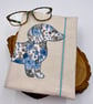 Reusable Appliqué A5 Notebook Cover with Notebook Included – Handmade Blue Flora - Image 8