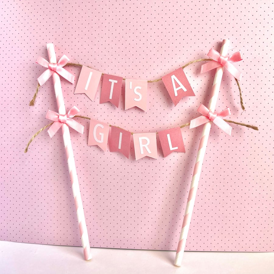 It's A Girl cake topper, baby shower cake toppe... Folksy