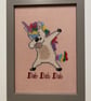 Handmade Framed Cross Stitch – Dabbing Unicorn - Image 2