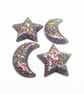 12 Handmade Celestial Charms in Orange, Yellow & Green - Image 3