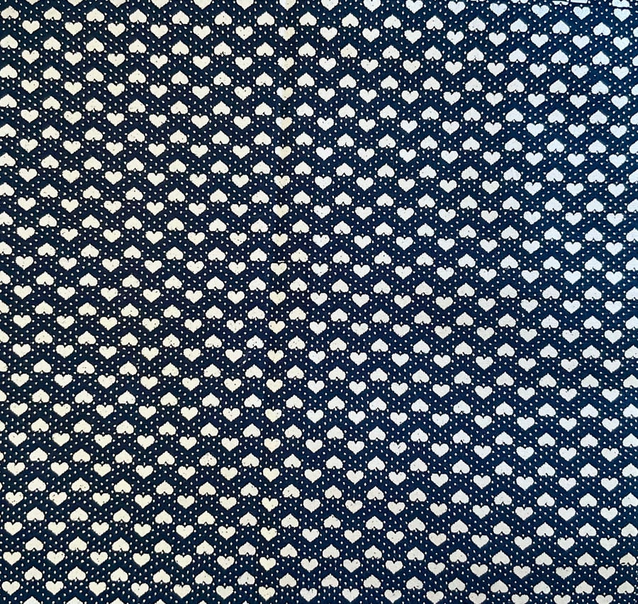 Navy and Silver Hearts Fat Quarter