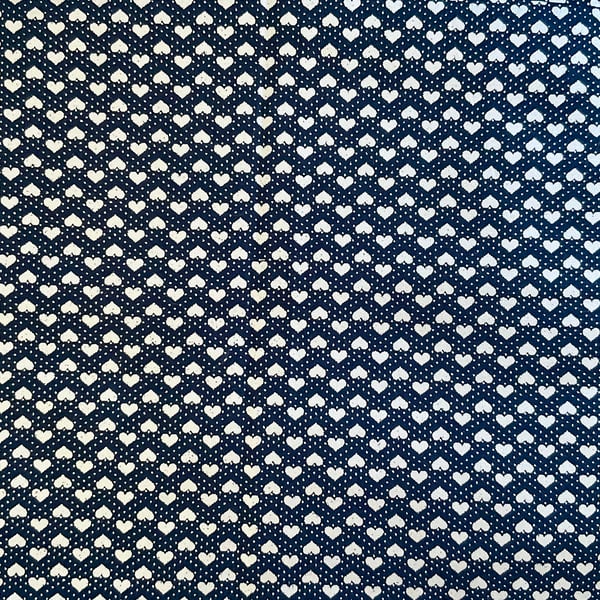 Navy and Silver Hearts Fat Quarter