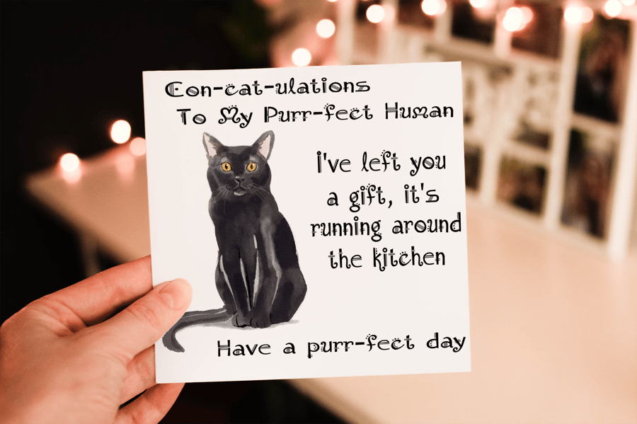 Bombay Cat Birthday Card, Cat Birthday Card, Personalized Cat Breed