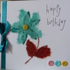 Turquoise Flower Birthday Card