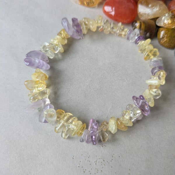 Positive mindset bracelet with amethyst and citrine