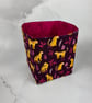 Cats fabric basket, Leopard storage bin, 2 options, Handmade - Image 4