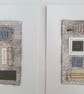 Beige Fleck Silver Grey & Natural Handstitched Geometric Small Art Pictures - Image 1
