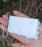 Upcycled Snowdrop Textile art hand stitched charm brooch.  Kilt pin. - Image 5