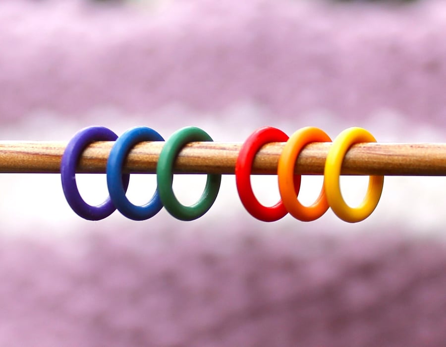 Rainbow Knitting Stitch Markers pack of 10