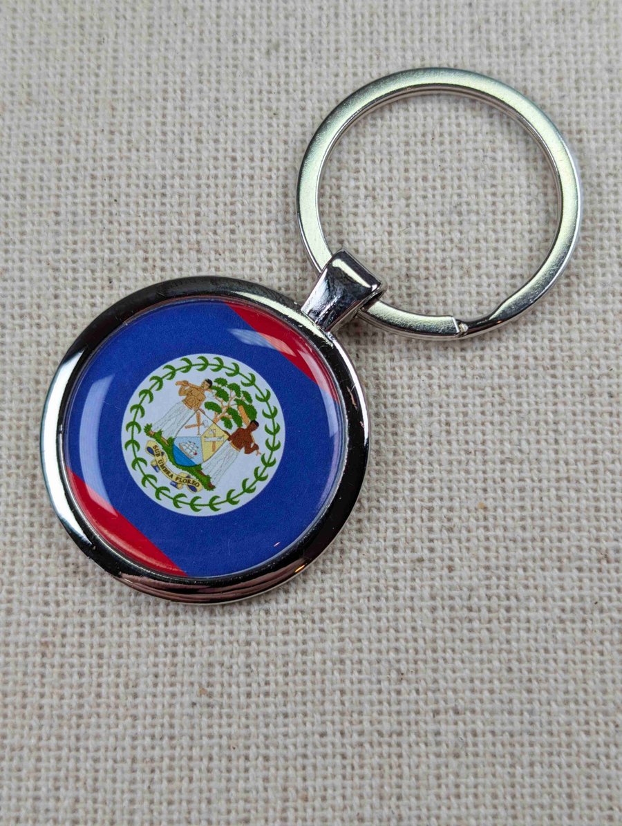 Belize Flag Keyring - Belize Flag Keychain