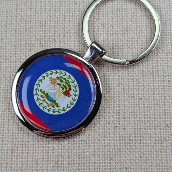 Belize Flag Keyring - Belize Flag Keychain
