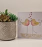 Cute birds card love Valentine's birthday anniversary engagement watercolour
