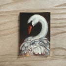 Original Swan ACEO Gouache Painting