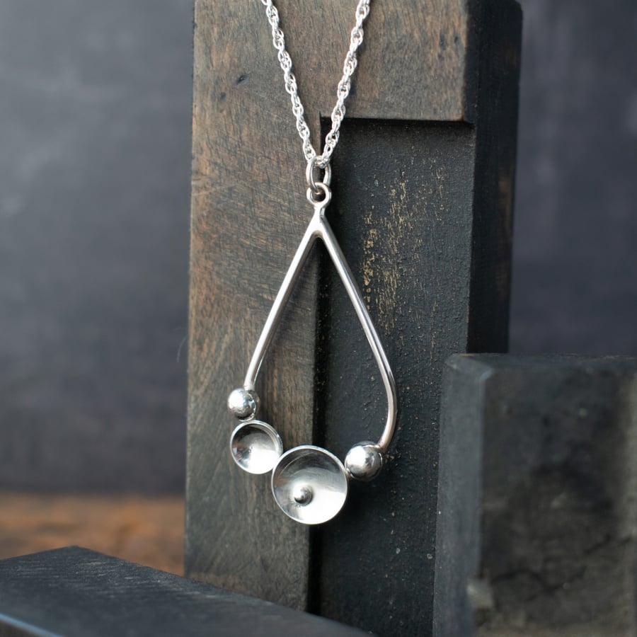 Sterling Silver Pendant - Teardrop Necklace 
