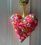 Red flower fabric hanging heart decoration - Image 5