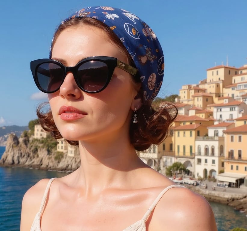 1950s Retro Rockabilly Headscarf, bandana Handmade Cat N Mouse Print