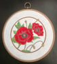 Hooped Embroidered poppy flowers - Image 1