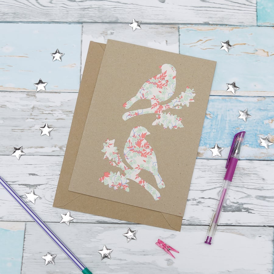 Patterned Birds Greeting Card
