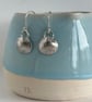 Little clams fine silver earrings with sterling silver earwires - Image 3