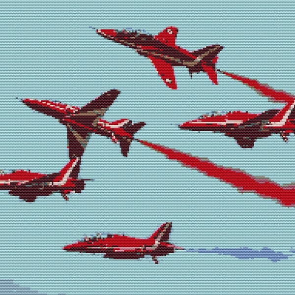 Red Arrows (plane) cross stitch kit