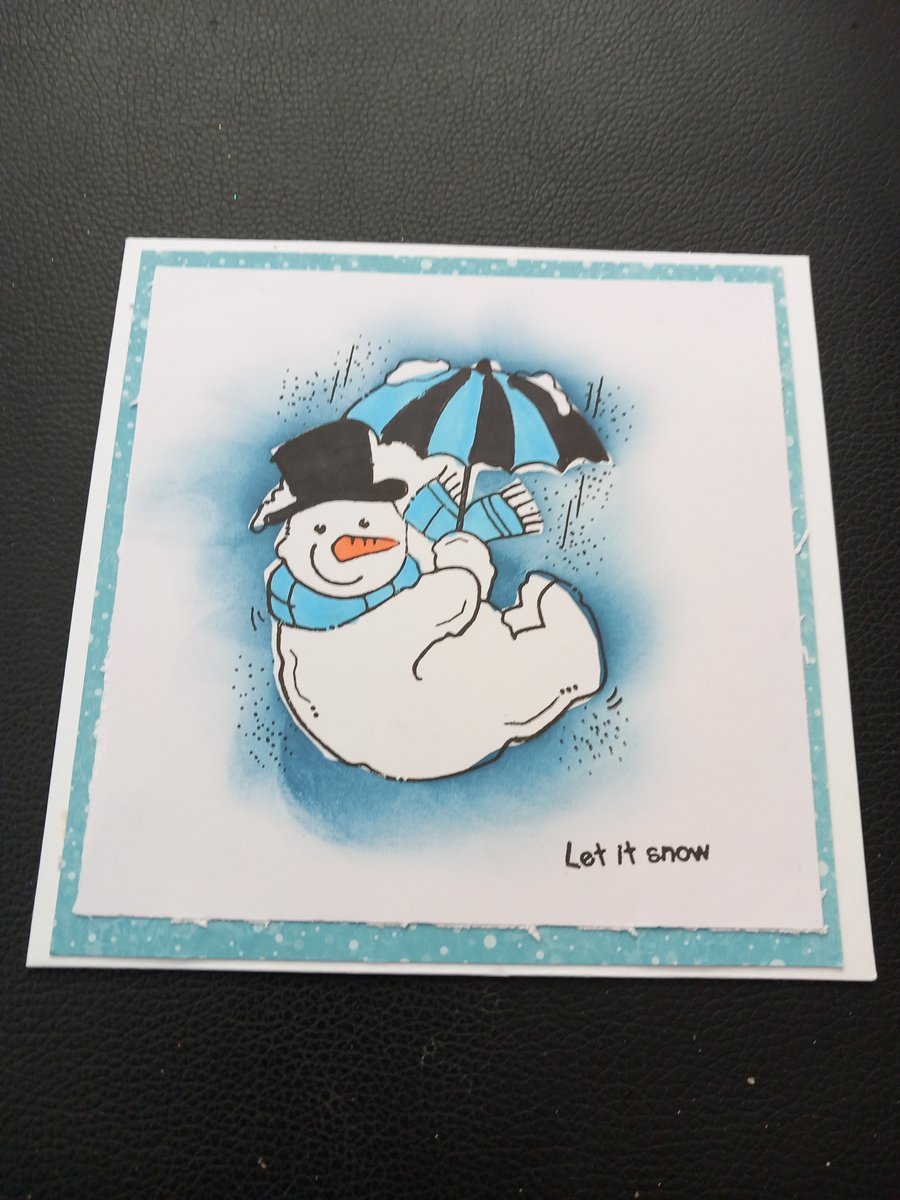 Snowman Christmas card Let it snow