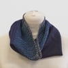 Jack Frost Deep Blue Sea Hand Woven Merino Lambswool Diamond Cowl