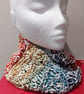 Lacy Twisted Mobius Cowl in Rainbow Glitter Cotton blend  - Image 3
