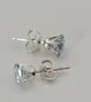 Sky Blue Topaz Sterling Silver 5mm Stud Earrings