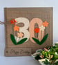 30th Handmade Birthday Card from felt. Keepsake Card. Textile card. - Image 2