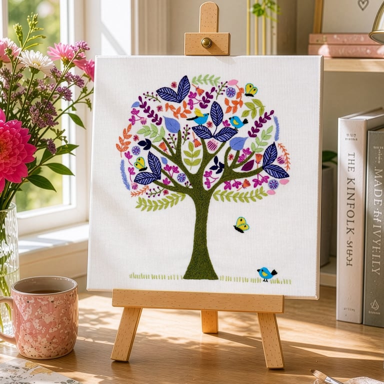 Folk Tree Stitchery Hand Embroidery PDF Pattern