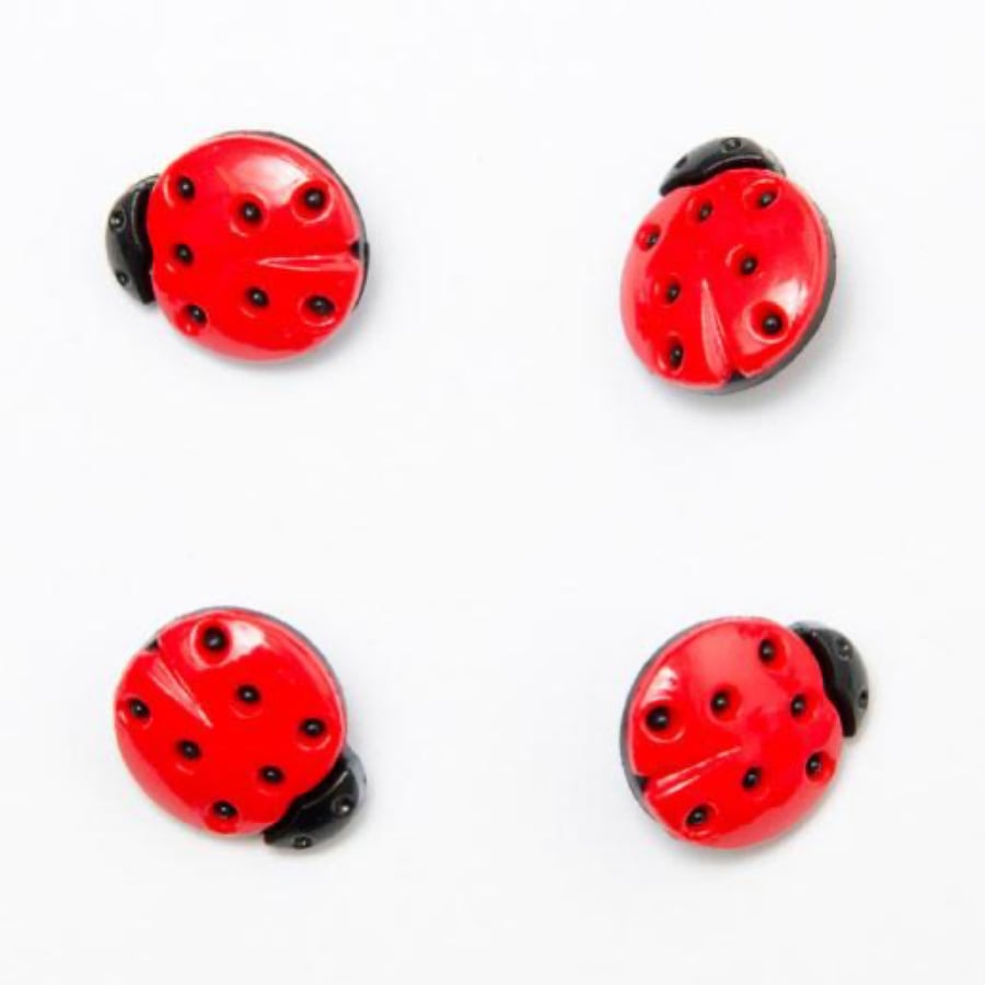 Ladybird buttons for knitting and crochet 15mm