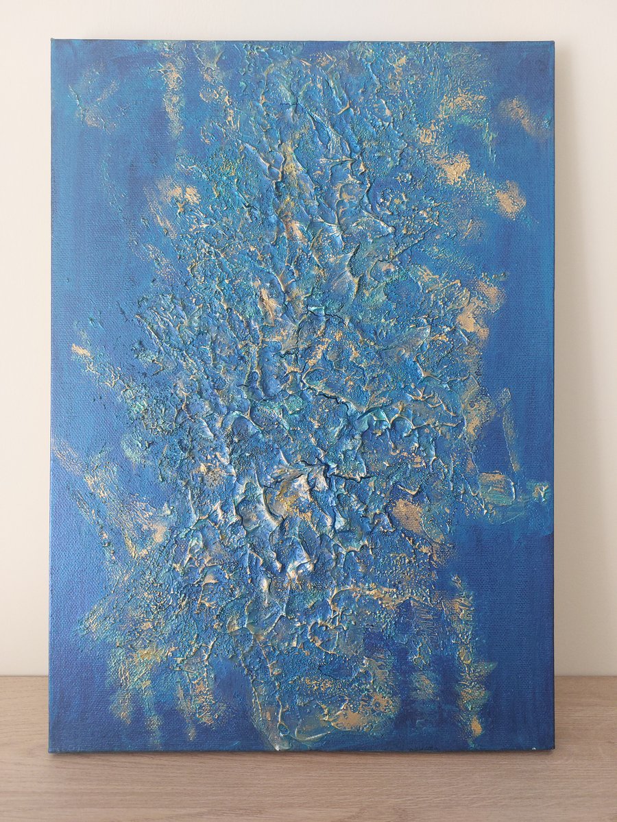 Go With the Flow Mixed Media Abstract Canvas Wall Panel