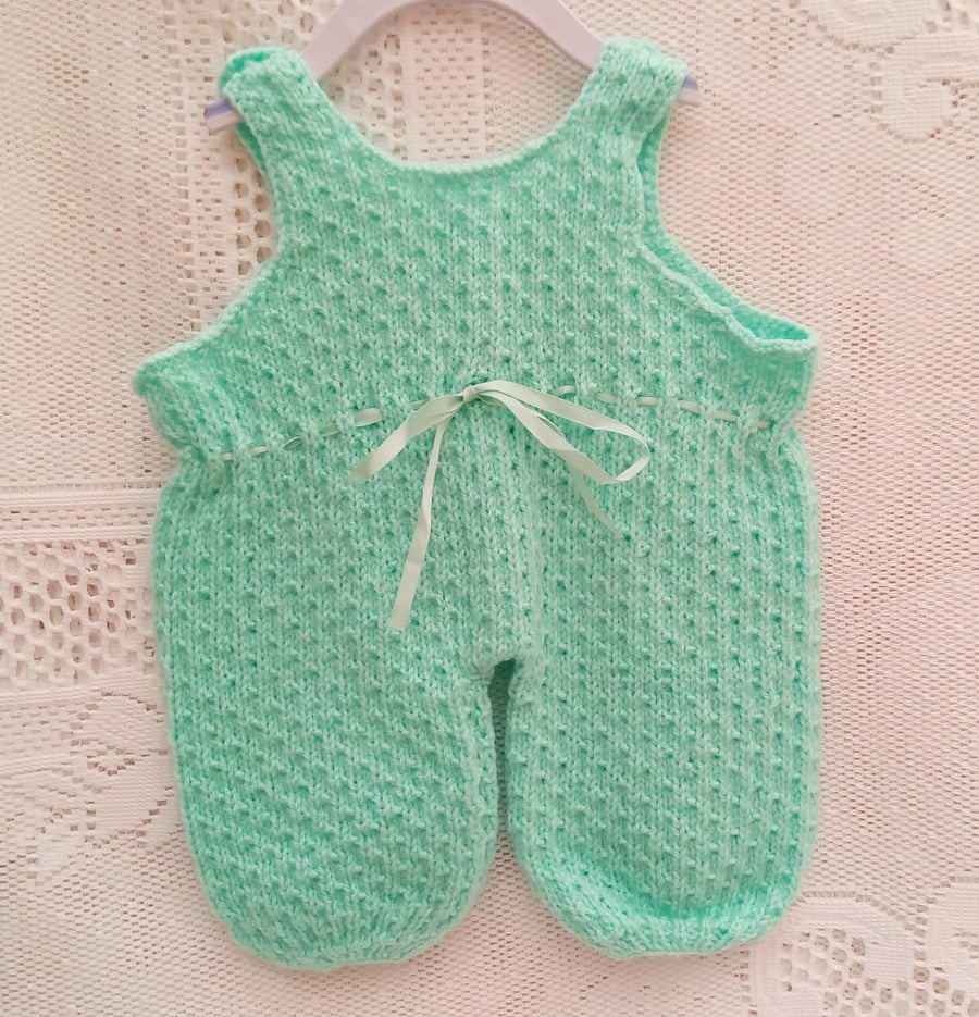 Knitted Dungarees for a Baby from Premature to 18 months, Prem Sizes Available