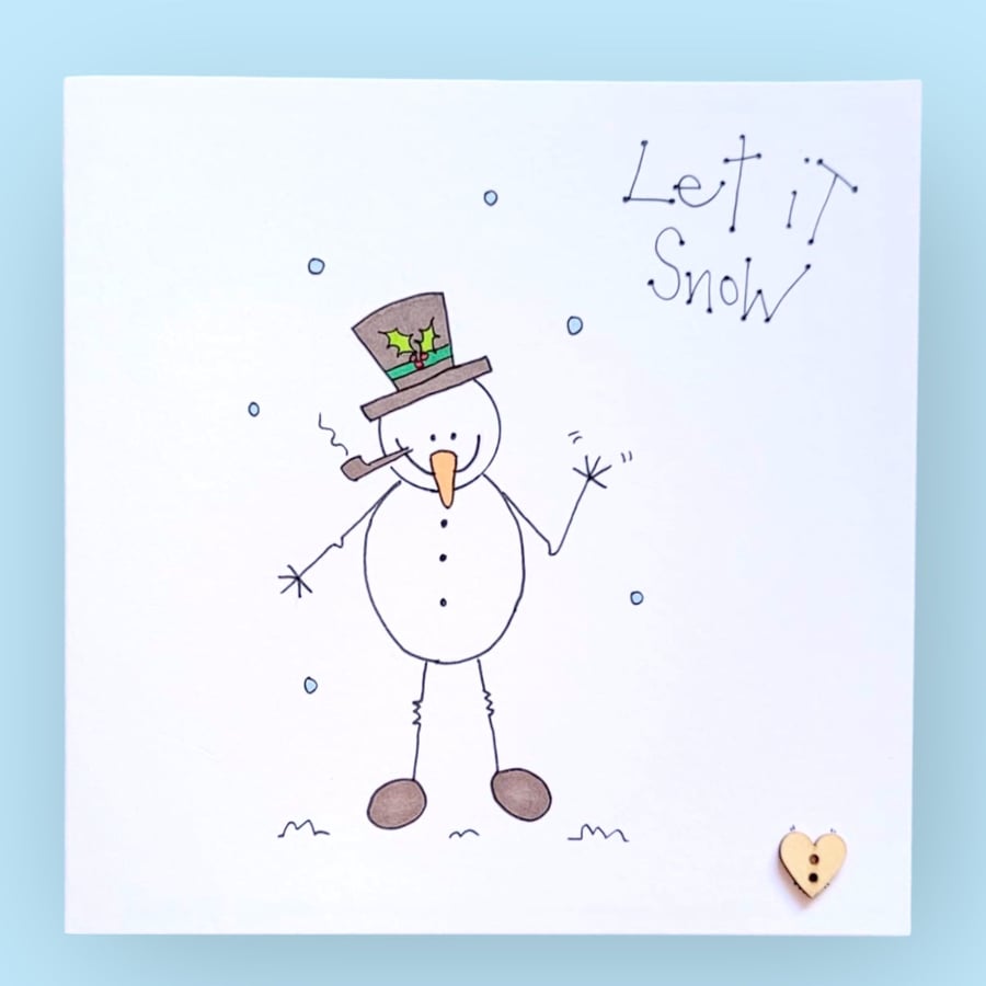 Snowman Whimsical Folk card