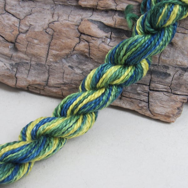 15m Natural Dye Blue Yellow Pure Silk Embroidery Thread 