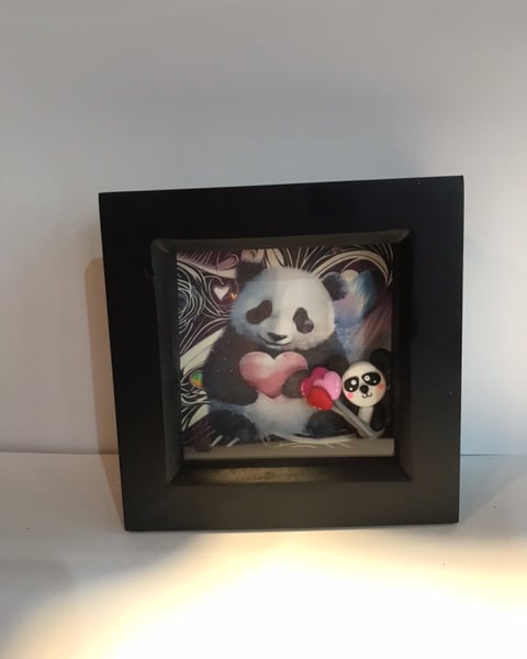 Love Panda 3D Frame - Folksy