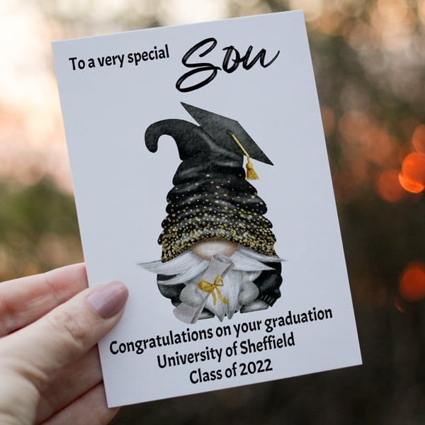 Congratulations Son Graduation Card, Your Graduating Card, Personalised Card 