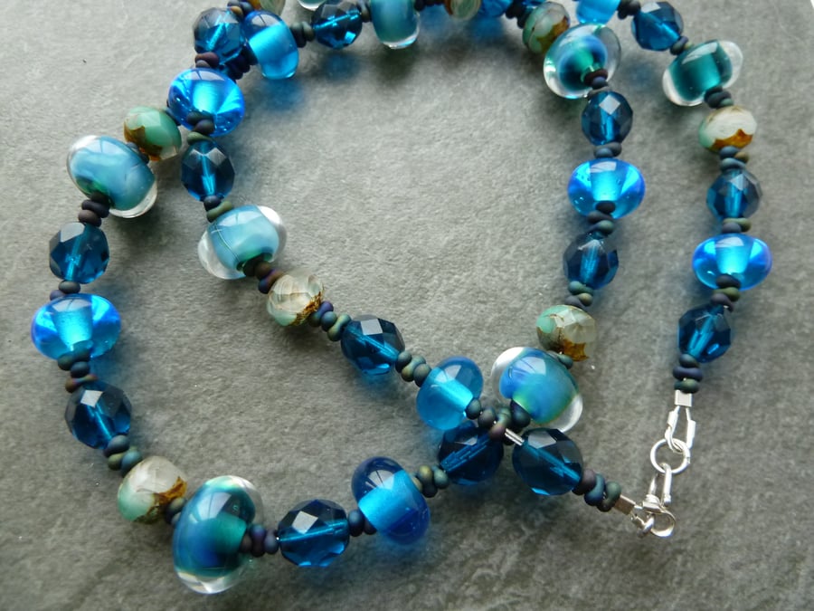 lampwork glass necklace