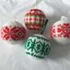 Knitted baubles (set of 4)